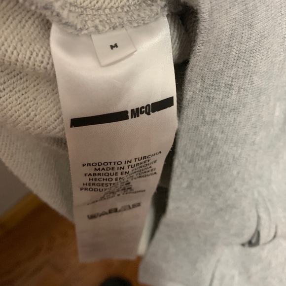 McQ Alexander McQueen Grey Hoodie with Bird Print - Picture 4 of 4
